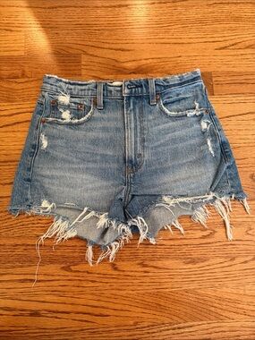 Abercrombie & Fitch Light Blue Distressed Denim Cutoff Shorts